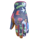 Wells Lamont Women's Garden Print Slip-on High Dexterity Work and Gardening Gloves, Navy, Small (7753S-990)