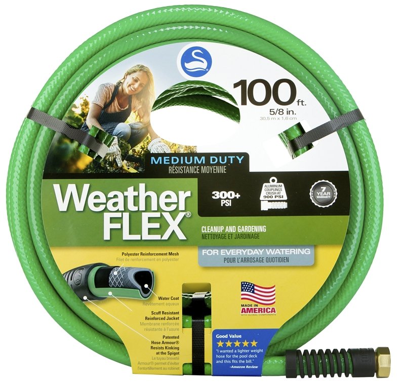 HSE GRDN WTHRFLX GRN 5/8X100FT