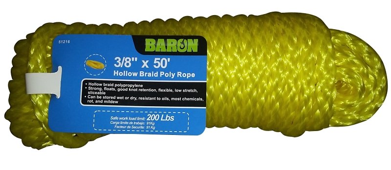ROPE POLYP HB YEL 3/8INX50FT  