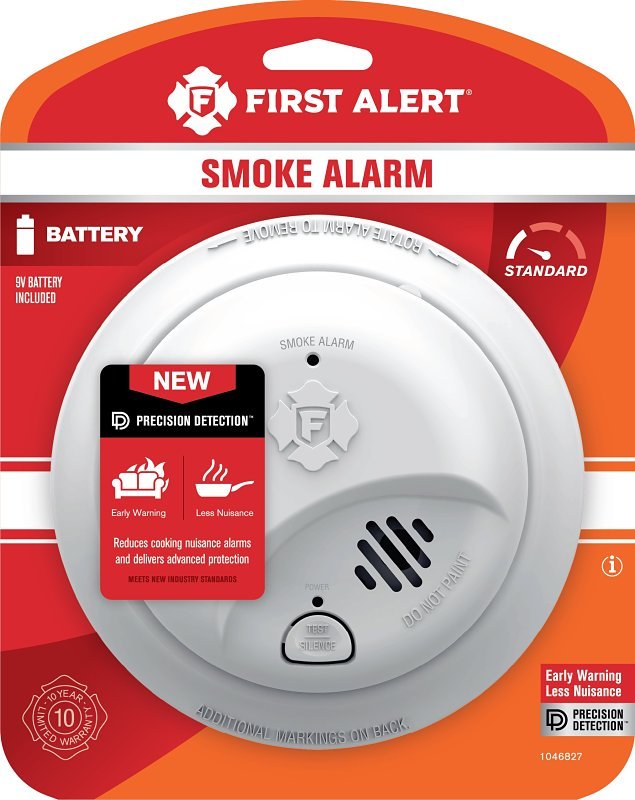 SMOKE ALARM DC 9V  B/O 10YEAR 