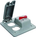 BOX COVER 2 GANG DUPLEX STEEL 