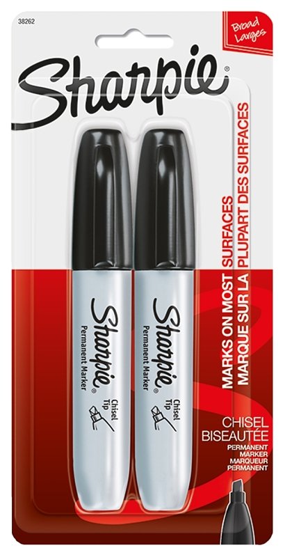 MARKER PERMNT CHISEL TIP BLK  