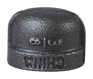 CAP BLACK MALLEABLE 3/8       