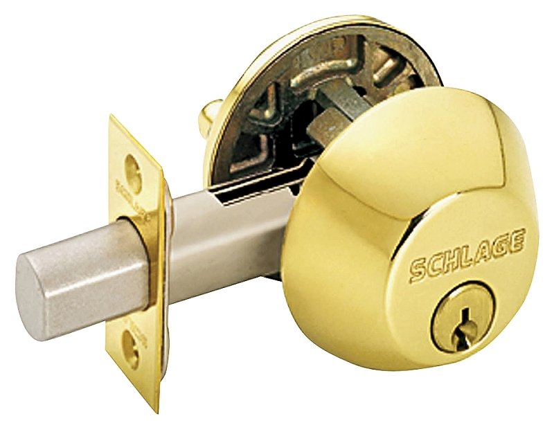 1-CYLINDR DEADBOLT K4 BRT BRSS