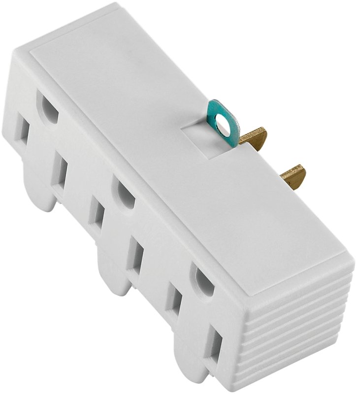 3OUTLET GND ADAPT WHT CARDED  
