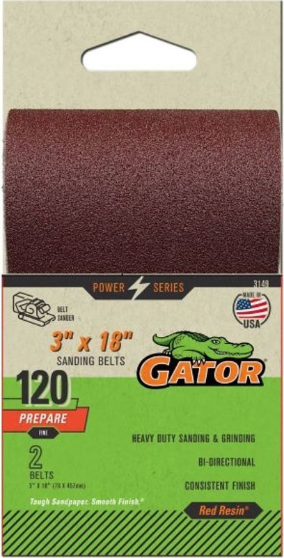 3X18 120GRIT ALUM OX BELT 2PK 