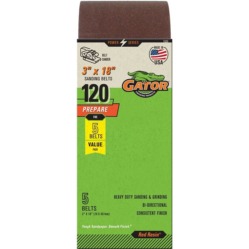 3X18 120GRIT ALUM OX BELT 5PK 