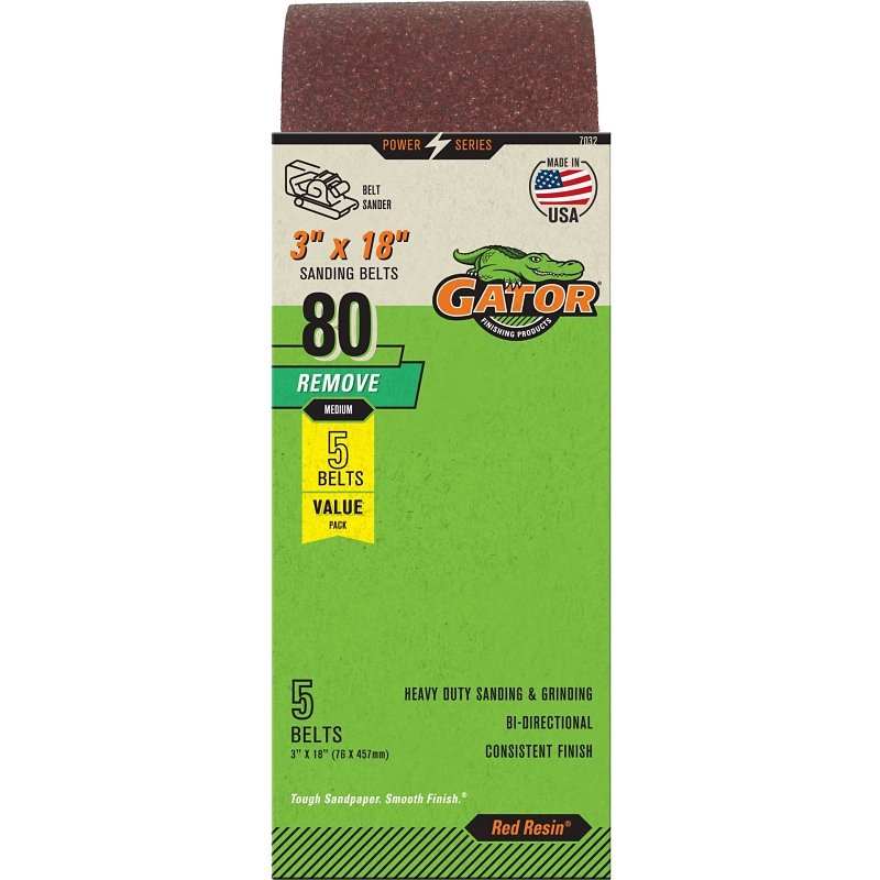 3X18 80GRIT ALUM OX BELT 5PK  