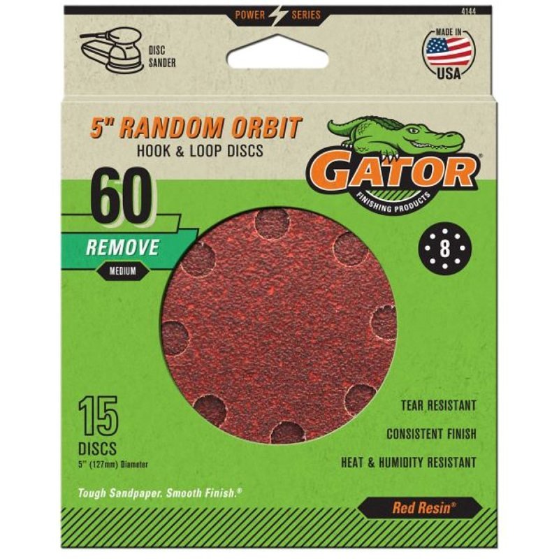 5IN 60GRIT 8HOLE HK/LOOP 15PK 