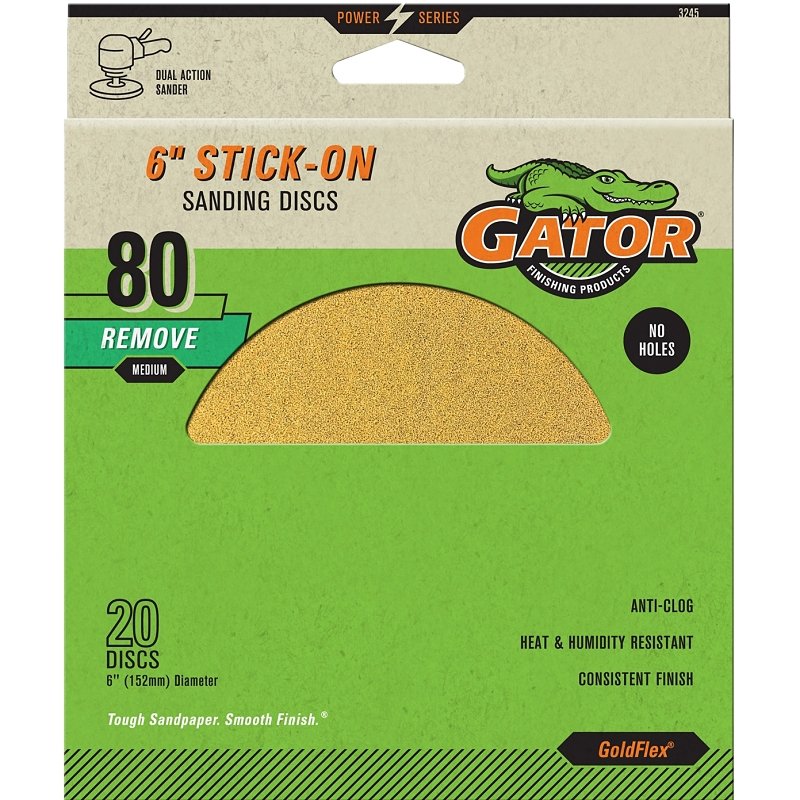 6IN GOLD STICK-ON DISC 80#    