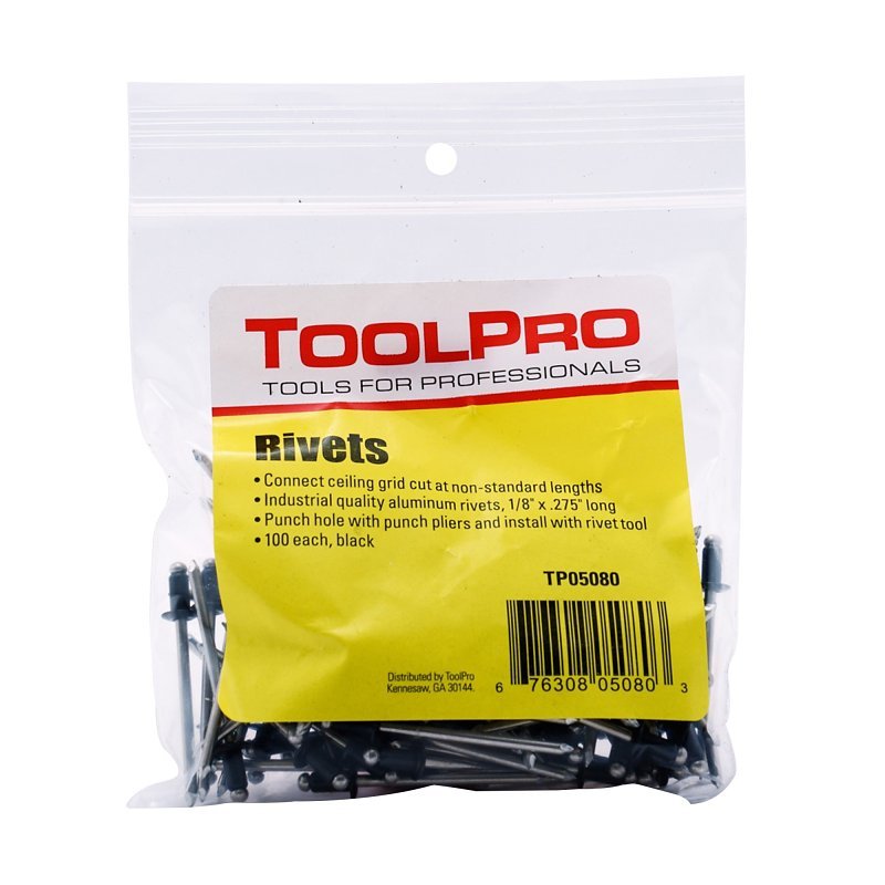 ALUMINUM PULL RIVET BLK 1/8IN 