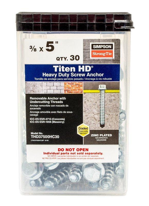 ANCHOR SCREW HD HEX 3/8 X 5IN 