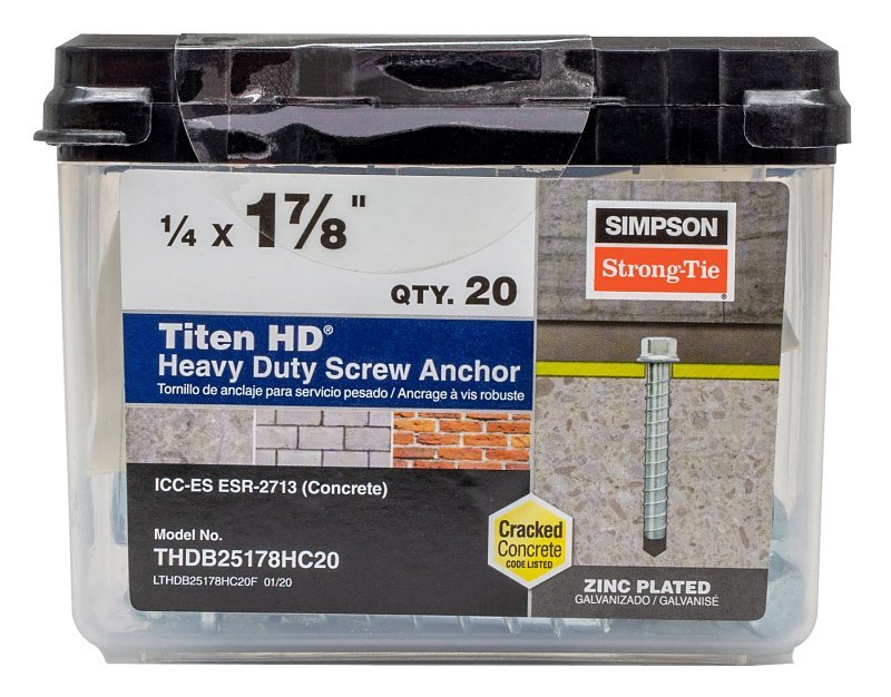 ANCHOR SCRW HD HEX 1/4X1-7/8IN