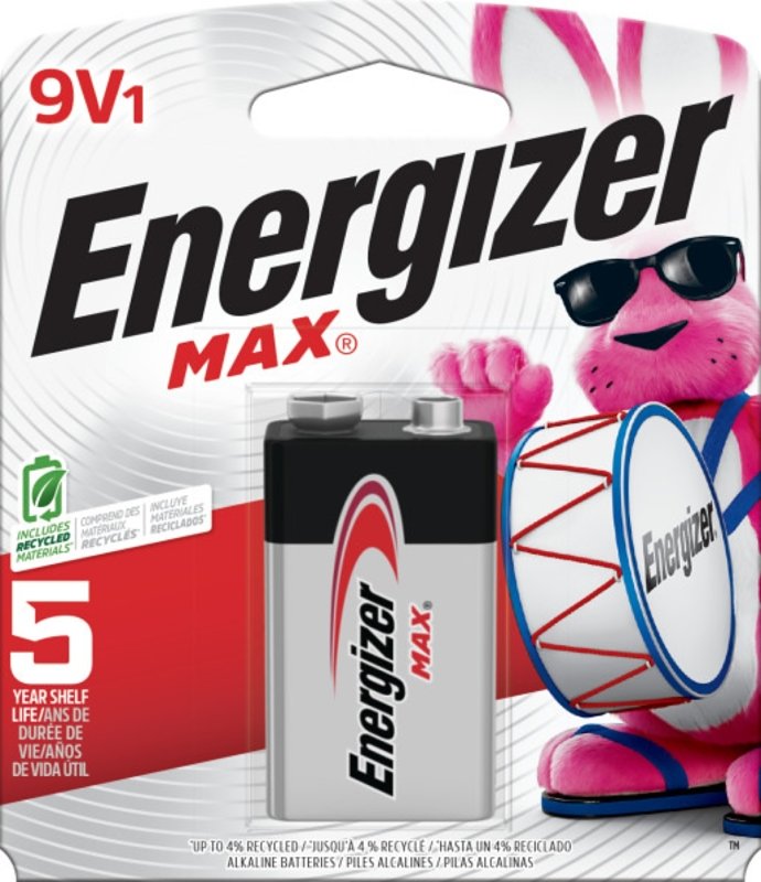 BATTERY MAX 9V ALKALINE 1PK   