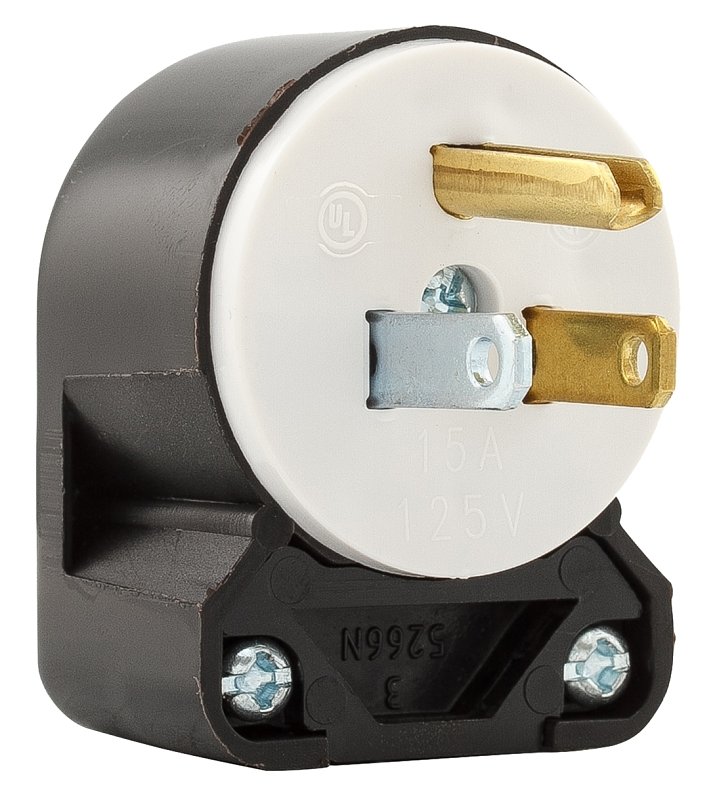 BLACK INDUS ANGL 3 WIRE PLUG  