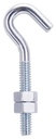 BOLT HOOK W/NUT 2-5/8IN ZINC  