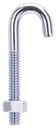 BOLT J-HOOK 1/4X2-5/16IN ZINC 