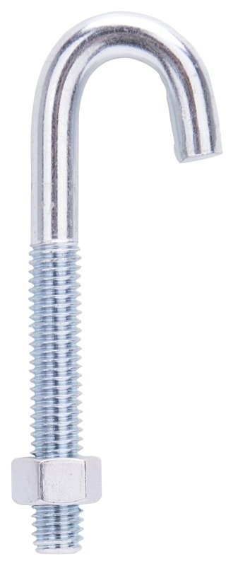BOLT J-HOOK 3/8X3-3/4IN ZINC  