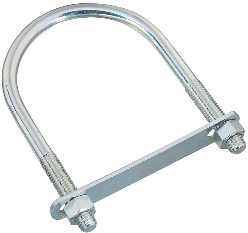BOLT U PLATE/NUT .5X4X6.5IN ZN