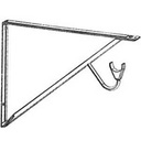BRACKET SHELF/ROD NON-ADJ WHT 