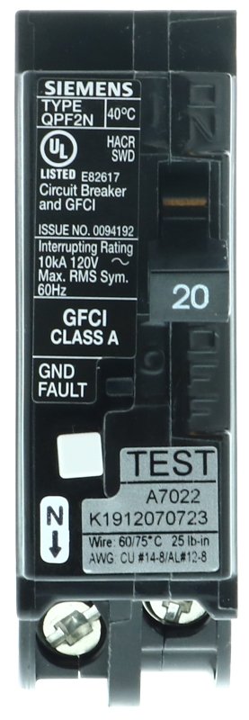 BREAKER CIRC GRDFAULT 120V 20A