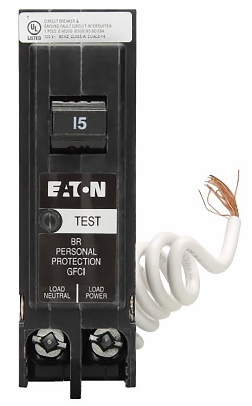 BREAKER GFCI 5MA 1P 10KAIC 15A