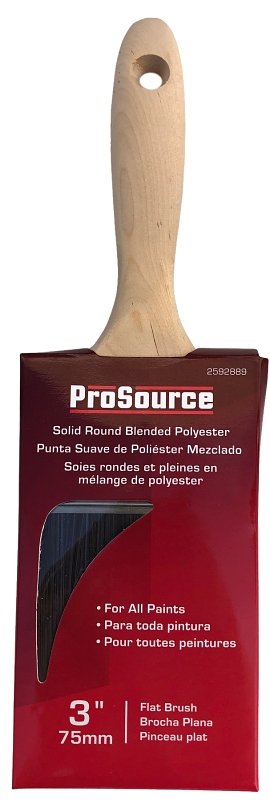 BRUSH FLAT SOLID RND POLY 3IN 