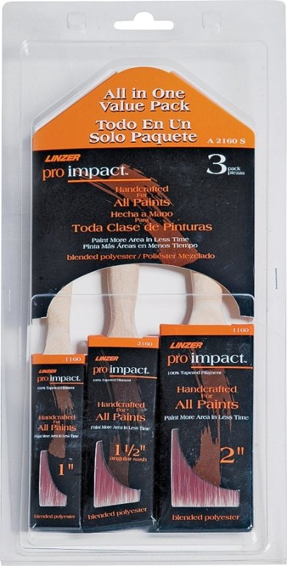 BRUSH PAINT SET POLY BLEND 3PC