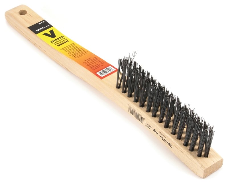 BRUSH STEEL V-GROOVE WD HNDL  