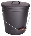BUCKET ASH W/LID BLK 13IN     