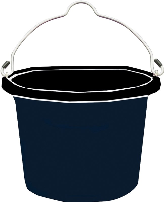 BUCKET FLAT SIDE BLACK 8QT    