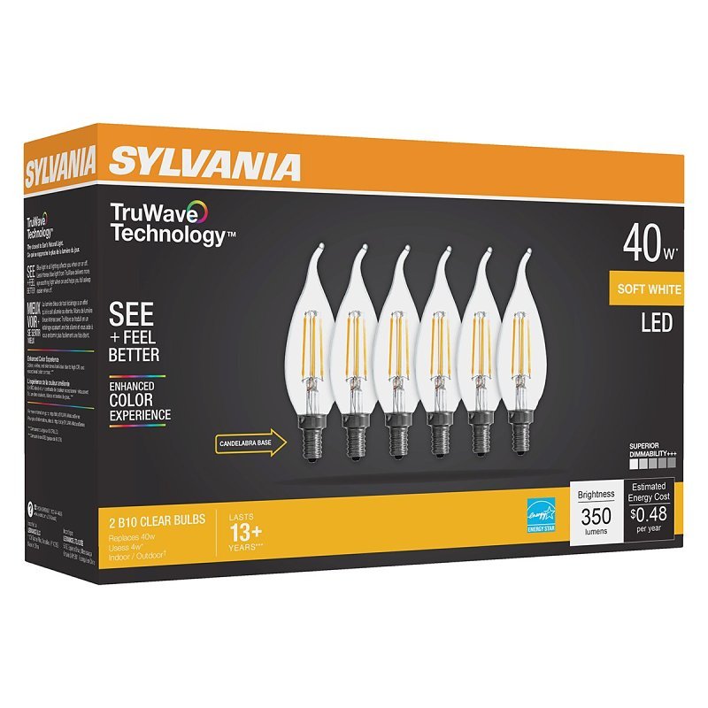 BULB LED B10 SFT WHITE CLR 40W