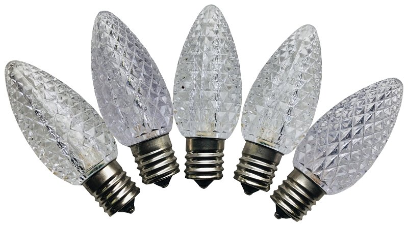 BULB LED C9 PLASTIC CRYS CLEAR