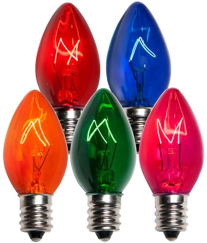 BULB REPL TRANS C7 MULTI 25CT 