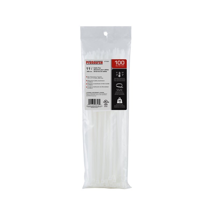 CABLE TIE 11IN 50LB 100PC CLR 
