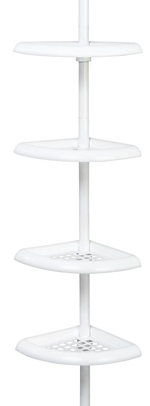 CADDY POLE TENSION 4 SHELF WHT