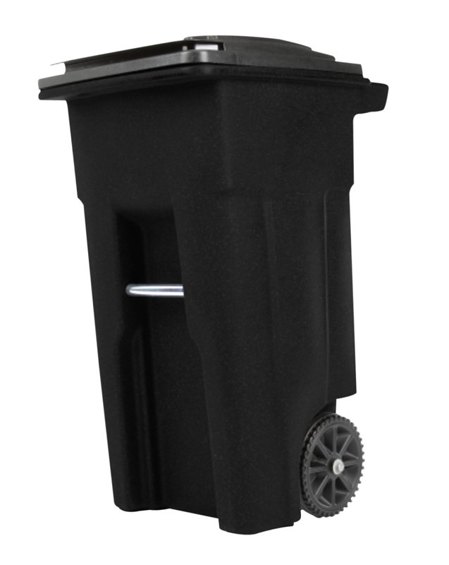 CAN TRASH TWO WHEEL BLACK 32GA