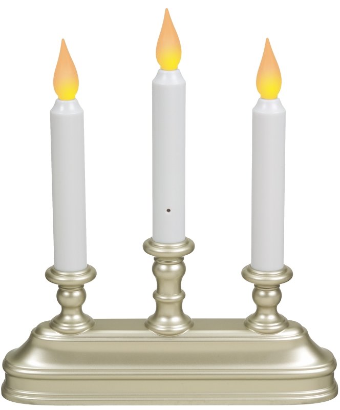 CANDLE LED DUAL FLM PEW 10.5IN