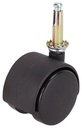 CASTER 2-WHEEL STEM 2IN BLK   