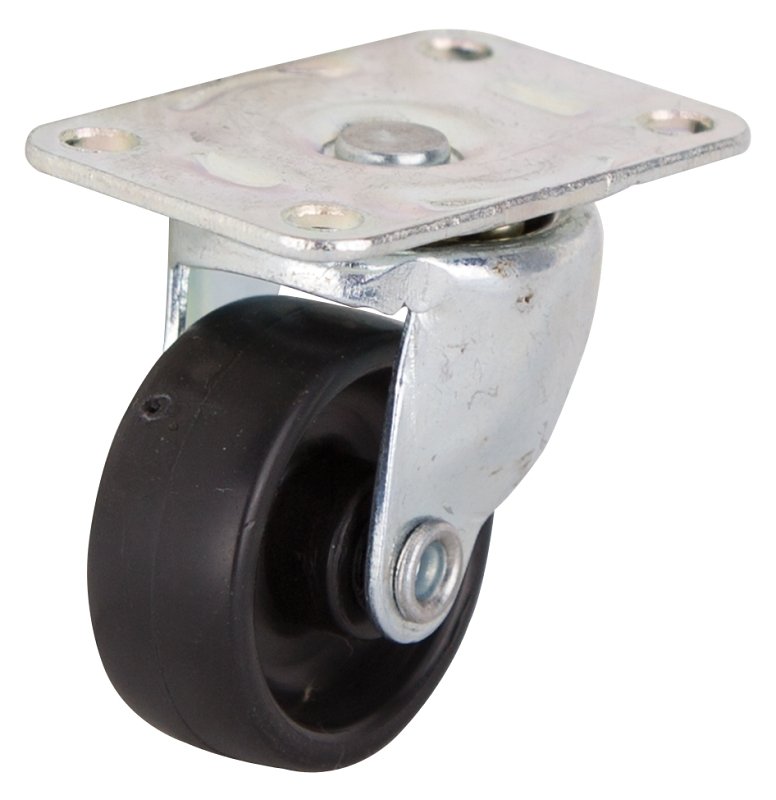 CASTER PLATE 1-1/4IN ZINC/BLK 