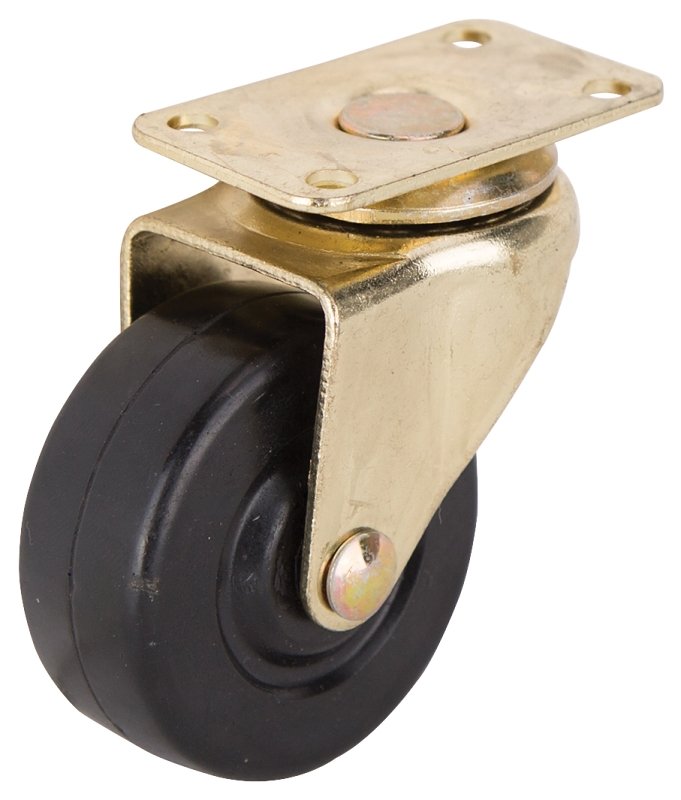 CASTER PLATE MED DTY 2IN BRASS