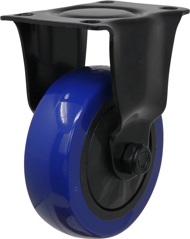 CASTER RIGID BLK-BLU 4IN 300LB