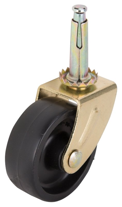 CASTER STEM SWIVL 2IN BRS/BLK 