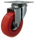 CASTER SWIVEL RHUBARD RED 3IN 