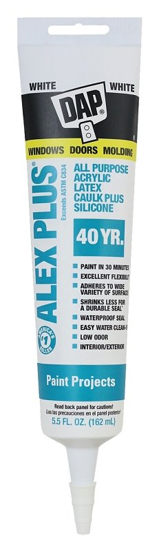 CAULK ACRYLIC W/SILI WHT 5.5OZ
