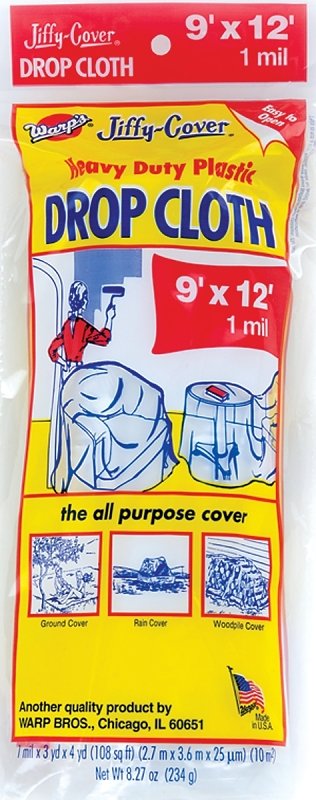 CLOTH DROP PLASTIC 1MIL 9X12FT