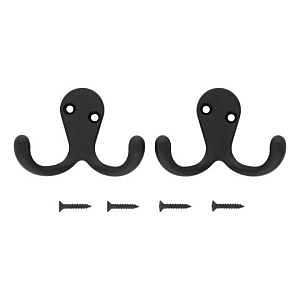 CLOTHES HOOK DOUBLE MATTE BLK 