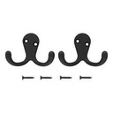 CLOTHES HOOK DOUBLE MATTE BLK 