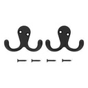 CLOTHES HOOK DOUBLE MATTE BLK 