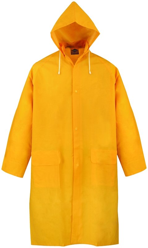 COAT RAIN W/HOOD YELLOW XLARGE